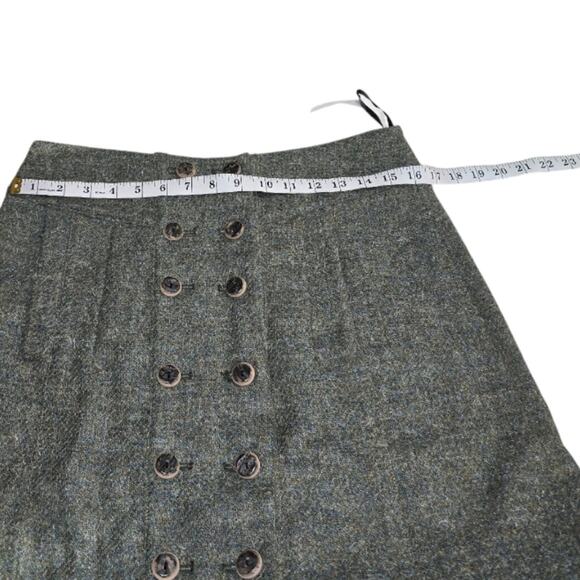 Tyler Boe Tweed Skirt Button Front A-Line Aline Academic Dark Academia Preppy - Picture 5 of 9